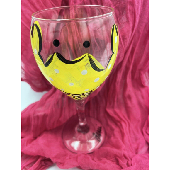 Hand Painted Crab Wine Glasses Set 4 Beach Bar Wear Signed Terri - Picture 5 of 6